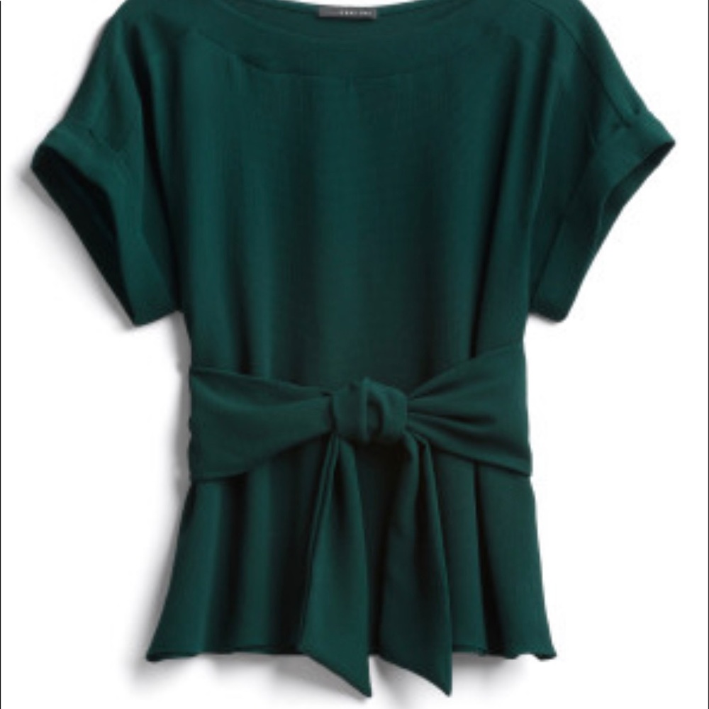 west kei julianne tie front blouse xl deep green
